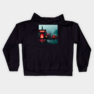 Neoven - Cyberpunk Fantasy Scapes Cityscape Skyline Kids Hoodie